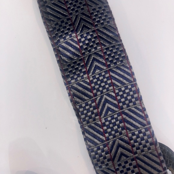 Vtg Trafalgar Suspenders Navy Blue Y Back Button On Braces Brass Tone England - Picture 2 of 6